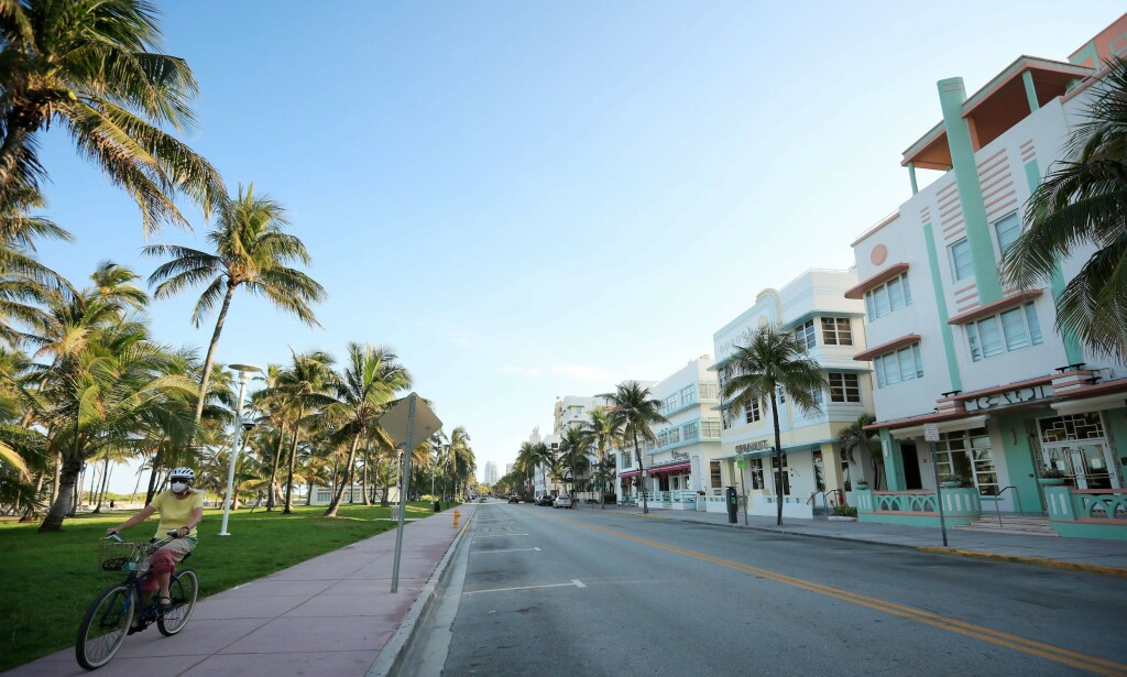 TOMME GATER: Florida er for tiden en spøkelsesby. Her Ocean Drive ved Miami Beach. Foto: AFP/NTB Scanpix. TOMME GATER: Florida er for tiden en spøkelsesby. Her Ocean Drive ved Miami Beach. Foto: AFP/NTB Scanpix.