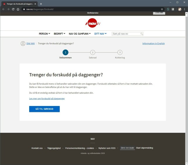 Det ser ikke voldsomt omfattende ut, skjemaet på nav.no, men det ligger mye arbeid bak. Det ser ikke voldsomt omfattende ut, skjemaet på nav.no, men det ligger mye arbeid bak.