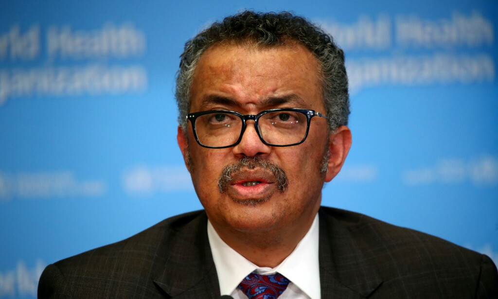 OPPFORDRING: WHO-leder Tedros Adhanom Ghebreyesus ber verdensledere gjør tester og behandling tilgjengelig for alle. Foto: REUTERS / Denis Balibouse / File Photo / NTB scanpix OPPFORDRING: WHO-leder Tedros Adhanom Ghebreyesus ber verdensledere gjør tester og behandling tilgjengelig for alle. Foto: REUTERS / Denis Balibouse / File Photo / NTB scanpix
