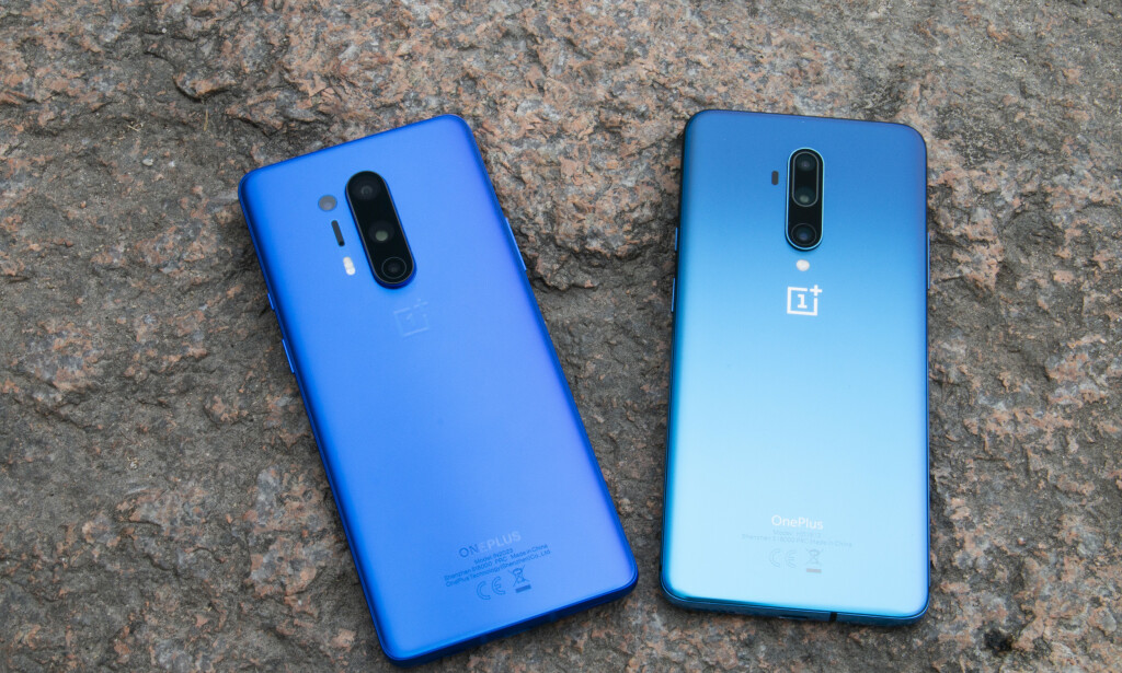 OnePlus 8 Pro til venstre, OnePlus 7T Pro til høyre. Foto: Martin Kynningsrud Størbu OnePlus 8 Pro til venstre, OnePlus 7T Pro til høyre. Foto: Martin Kynningsrud Størbu