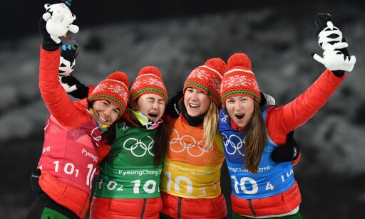 NORMAL HVERDAG: Hviterusserne trener som normalt, her representert ved kvartetten som vant stafettgull i skiskyting i Pyeongchang, Nadezhda Skardino, Iryna Kryuko, Dzinara Alimbekava og Darya Domracheva. Foto: AFP PHOTO / FRANCK FIFE NORMAL HVERDAG: Hviterusserne trener som normalt, her representert ved kvartetten som vant stafettgull i skiskyting i Pyeongchang, Nadezhda Skardino, Iryna Kryuko, Dzinara Alimbekava og Darya Domracheva. Foto: AFP PHOTO / FRANCK FIFE