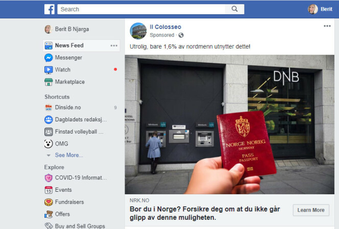 Slik promoteres artikkelen ut på Facebook. Foto: Skjermdump Slik promoteres artikkelen ut på Facebook. Foto: Skjermdump