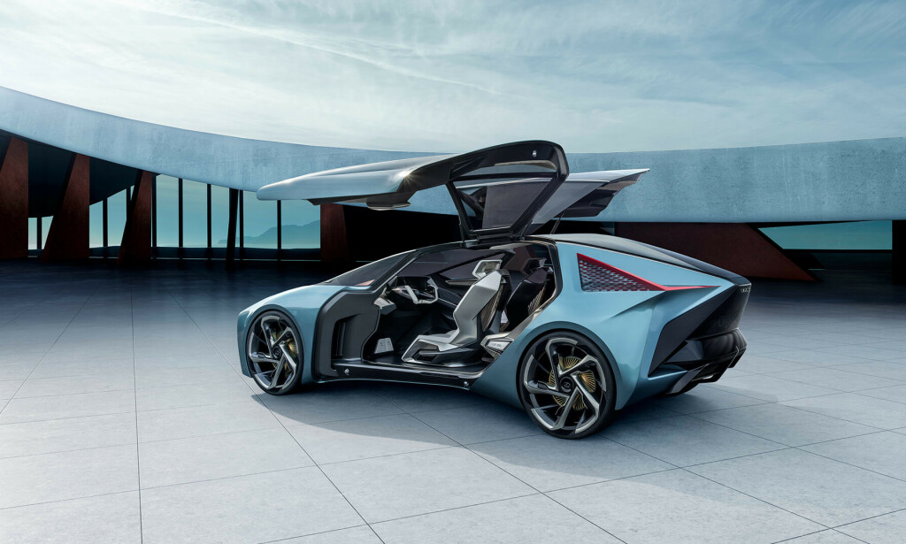 VINGER: Dørene på LF-30 minner mye om dørene Tesla benytter på Model X og Y. Foto: Lexus. VINGER: Dørene på LF-30 minner mye om dørene Tesla benytter på Model X og Y. Foto: Lexus.