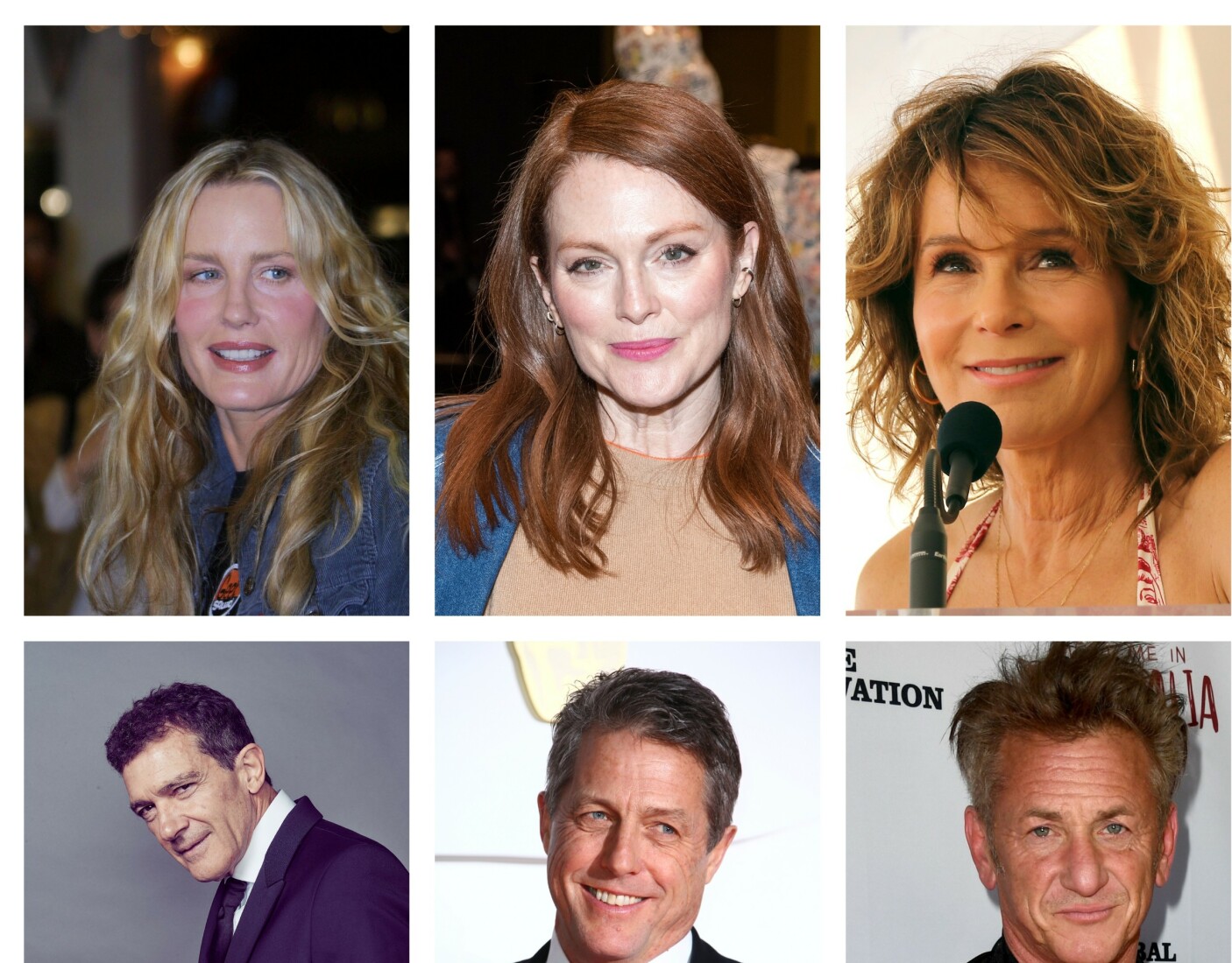 Skuespillerne Daryl Hannah, Julianne Moore, Jennifer Grey fra Dirty Dancing, Antonio Banderas, Hugh Grant og Sean Penn blir alle 60 i løpet av 2020. Foto: NTB/Scanpix Skuespillerne Daryl Hannah, Julianne Moore, Jennifer Grey fra Dirty Dancing, Antonio Banderas, Hugh Grant og Sean Penn blir alle 60 i løpet av 2020. Foto: NTB/Scanpix