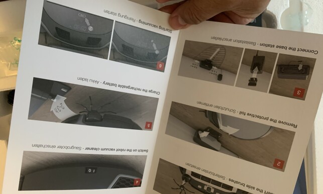 SEKS TRINN: Kjapp-guiden er så enkel som den kan få blitt. Vi savner bare norsk språk. Det finner du imidlertid i den store brukerveiledningen, men bare i kortversjon. Foto: Bjørn Eirik Loftås SEKS TRINN: Kjapp-guiden er så enkel som den kan få blitt. Vi savner bare norsk språk. Det finner du imidlertid i den store brukerveiledningen, men bare i kortversjon. Foto: Bjørn Eirik Loftås