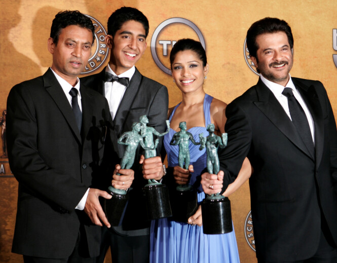 <strong>DØD:</strong> Onsdag kom nyheten om at Bollywood-stjernen Irrfan Khan (t.v.) har gått bort. Her avbildet med Dev Patel, Freida Peinto og Anil Kapoor. Foto: NTB Scanpix <strong>DØD:</strong> Onsdag kom nyheten om at Bollywood-stjernen Irrfan Khan (t.v.) har gått bort. Her avbildet med Dev Patel, Freida Peinto og Anil Kapoor. Foto: NTB Scanpix