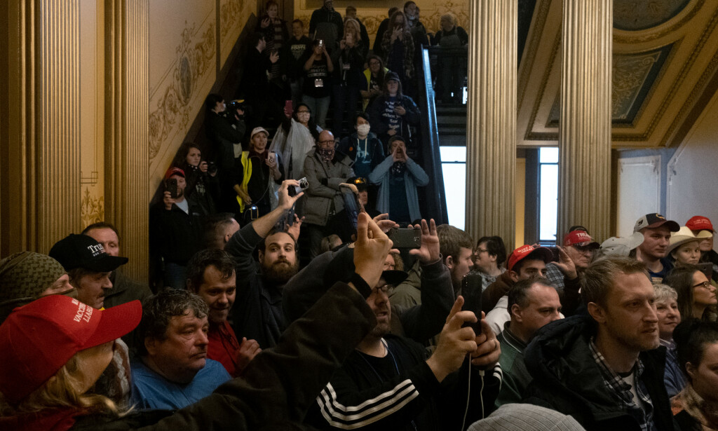 VIL ÅPNE: Demonstranter som vil ha en slutt på unntakstilstanden i Michigan. Foto: REUTERS/Seth Herald VIL ÅPNE: Demonstranter som vil ha en slutt på unntakstilstanden i Michigan. Foto: REUTERS/Seth Herald
