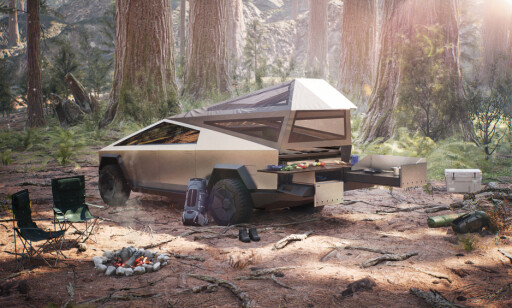 CAMPINGTUR: En perfekt bil for camping? Det eneste problemet er at det forbudt å kjøre ut i terrenget med slike biler i Norge. Foto: Tesla CAMPINGTUR: En perfekt bil for camping? Det eneste problemet er at det forbudt å kjøre ut i terrenget med slike biler i Norge. Foto: Tesla