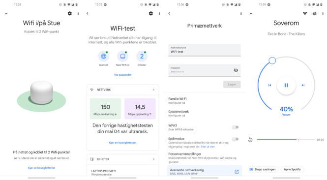 En kjapp oversikt over appen. Fra venstre status, innstillinger og mediakontroll. En kjapp oversikt over appen. Fra venstre status, innstillinger og mediakontroll.