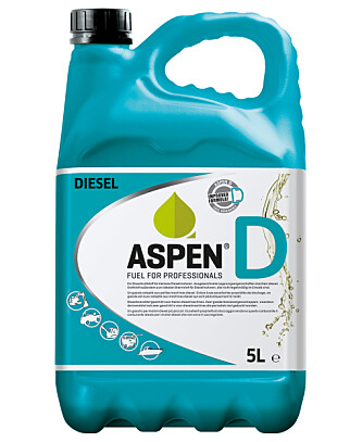 IKKE PÅ PUMPE: Du får Aspen D i 5 og 25 literskanner. Prisen ligger imidlertid skyhøyt over vanlig diesel. Foto: Aspen. IKKE PÅ PUMPE: Du får Aspen D i 5 og 25 literskanner. Prisen ligger imidlertid skyhøyt over vanlig diesel. Foto: Aspen.