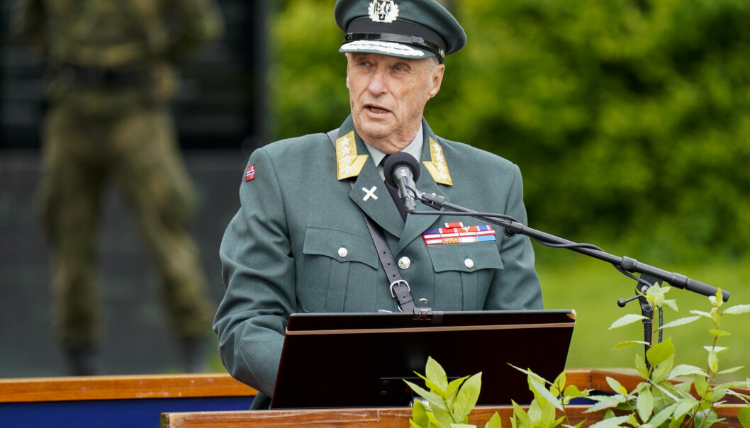TALTE: Kong Harald siterte motstandsmannen og legen Carl Johan Oftedahl, som ble dømt til døden og henrettet i 1941: - «Hils våre landsmenn og si at de må bygge Norge i kjærlighet». FOTO: Lise Åserud / NTB scanpix TALTE: Kong Harald siterte motstandsmannen og legen Carl Johan Oftedahl, som ble dømt til døden og henrettet i 1941: - «Hils våre landsmenn og si at de må bygge Norge i kjærlighet». FOTO: Lise Åserud / NTB scanpix