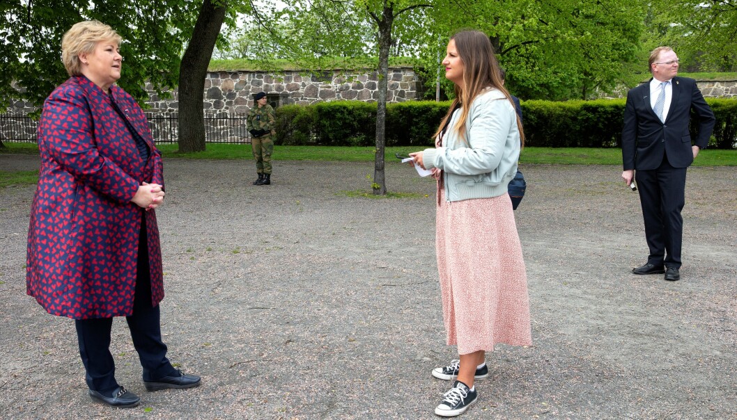 VI MØTTE STATSMINISTEREN: Erna Solberg, Norges statsminister, tok seg tid til et intervju med KK etter minnemarkeringen. FOTO: Andreas Fadum VI MØTTE STATSMINISTEREN: Erna Solberg, Norges statsminister, tok seg tid til et intervju med KK etter minnemarkeringen. FOTO: Andreas Fadum