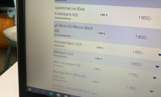 HØYRENTE MED LAV RENTE: Flere banker kaller kontoene sine for «høyrentekonto» selv om renta er lavere enn de beste kontotilbudene på markedet. Foto: Eilin Lindvoll HØYRENTE MED LAV RENTE: Flere banker kaller kontoene sine for «høyrentekonto» selv om renta er lavere enn de beste kontotilbudene på markedet. Foto: Eilin Lindvoll