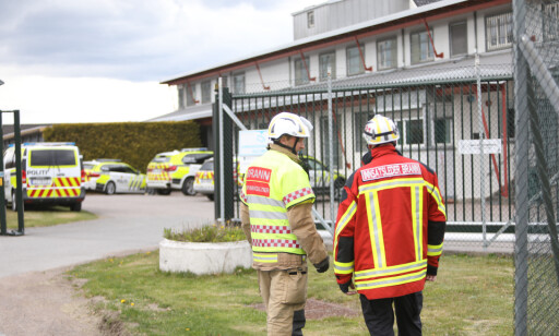 POLICE: The police are on the scene with great forces. Photo: Fredrik Wiig 