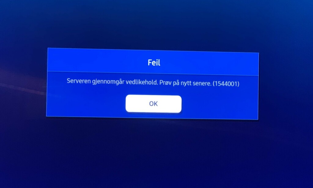 FEIL FEILMELDING: Serveren gjennomgikk ikke vedlikehold. Problemene ble borte etter en "hard reset". Foto: Bjørn Eirik Loftås FEIL FEILMELDING: Serveren gjennomgikk ikke vedlikehold. Problemene ble borte etter en "hard reset". Foto: Bjørn Eirik Loftås