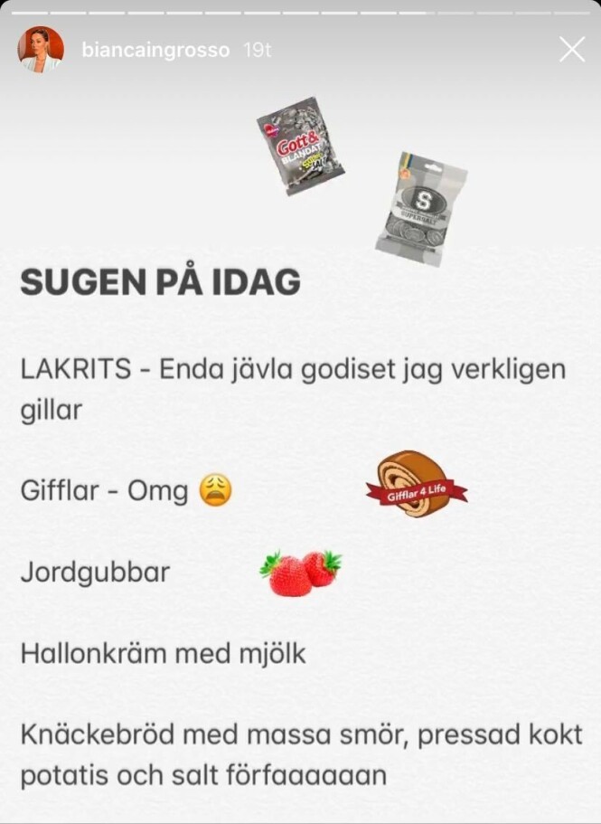 LAGER LISTER: Her er en av listene Bianca Ingrosso har delt med sine over en million følgere. Foto: Instagram/biancaingrosso LAGER LISTER: Her er en av listene Bianca Ingrosso har delt med sine over en million følgere. Foto: Instagram/biancaingrosso