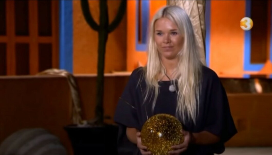I BAKKEN: Da Vida Lill Gausemel Berge kastet kula i bakken, var det til stor frustrasjon hos partneren hennes. Foto: TV3 I BAKKEN: Da Vida Lill Gausemel Berge kastet kula i bakken, var det til stor frustrasjon hos partneren hennes. Foto: TV3