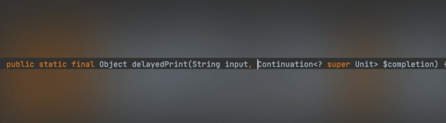Figur 2 - Kotlin legger til håndtering av "continuation". 📸: Privat Figur 2 - Kotlin legger til håndtering av "continuation". 📸: Privat
