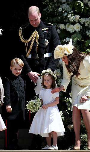 STILTE OPP: Både prins George og prinsesse Charlotte medvirket i bryllupet til Harry og Meghan. Prins William var brorens forlover. Foto: NTB Scanpix STILTE OPP: Både prins George og prinsesse Charlotte medvirket i bryllupet til Harry og Meghan. Prins William var brorens forlover. Foto: NTB Scanpix