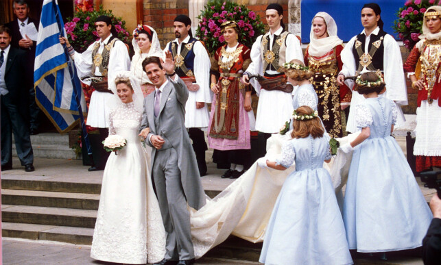 EVENTYRBRYLLUP: Slik så det ut da Marie-Chantal og Pavlos giftet seg i London i 1995. Foto: NTB Scanpix EVENTYRBRYLLUP: Slik så det ut da Marie-Chantal og Pavlos giftet seg i London i 1995. Foto: NTB Scanpix