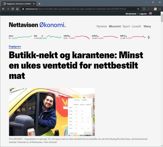 Det ble mange medieoppslag av trykket Kolonial.no opplevde da koronaen stod på som verst. Det ble mange medieoppslag av trykket Kolonial.no opplevde da koronaen stod på som verst.