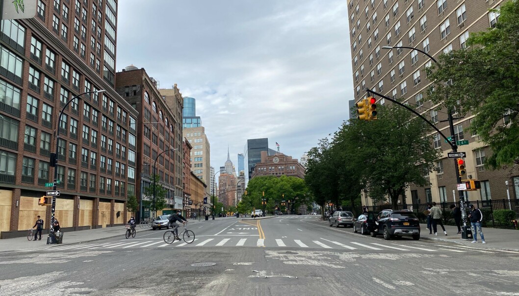 FOLKETOMME GATER: Gatene i New York City bærer tydlig preg av uroen og det påfølgende portforbudet. Foto: Vegard Kristiansen Kvaale/ Dagbladet FOLKETOMME GATER: Gatene i New York City bærer tydlig preg av uroen og det påfølgende portforbudet. Foto: Vegard Kristiansen Kvaale/ Dagbladet