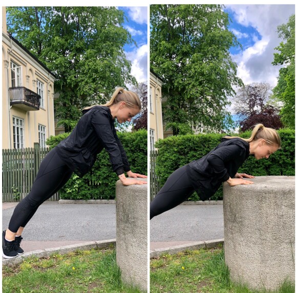 PUSHUP: Du kan fint øve deg på pushup på en høyning. FOTO: Torp & Co PUSHUP: Du kan fint øve deg på pushup på en høyning. FOTO: Torp & Co