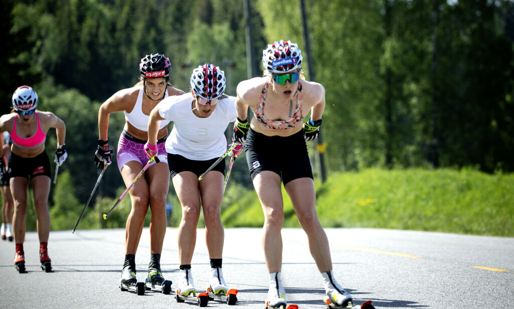 SAMMEN IGJEN: Langrennskvinnene har trent mye alene de siste ukene. Denne uka har de vært samlet igjen, på en spesiell og begrenset hjemmesamling med strenge smittevernstiltak. Foto:Nina Hansen / dagbladet SAMMEN IGJEN: Langrennskvinnene har trent mye alene de siste ukene. Denne uka har de vært samlet igjen, på en spesiell og begrenset hjemmesamling med strenge smittevernstiltak. Foto:Nina Hansen / dagbladet