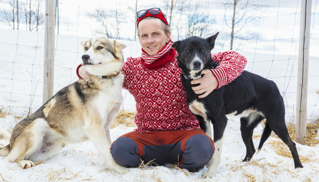 HUNDENE: - Bikkjene var livet for meg og Marthe, sier Jan-Kåre, her med Alaska-huskyene Wassern (t.v) og Jens. Foto: Morten Eik/Se og Hør HUNDENE: - Bikkjene var livet for meg og Marthe, sier Jan-Kåre, her med Alaska-huskyene Wassern (t.v) og Jens. Foto: Morten Eik/Se og Hør