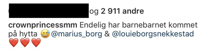 ETTER: Kronprinsessen måtte endre bildetekst, etter å ha vært litt for rask på avtrekkeren. Foto: Skjermdump ETTER: Kronprinsessen måtte endre bildetekst, etter å ha vært litt for rask på avtrekkeren. Foto: Skjermdump