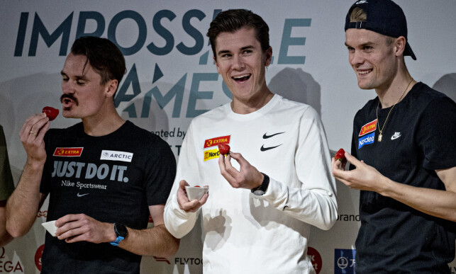 I DUELL: Ingebrigtsen-brødrene er klare til å gi jernet. Fra venstre: Henrik, Jakob og Filip. Foto: Bjørn Langsem I DUELL: Ingebrigtsen-brødrene er klare til å gi jernet. Fra venstre: Henrik, Jakob og Filip. Foto: Bjørn Langsem