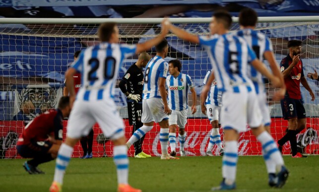 1-1: Real Sociedad-spillerne jubler for 1-1. Foto: NTB scanpix 1-1: Real Sociedad-spillerne jubler for 1-1. Foto: NTB scanpix