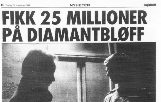 SVINDEL: Svindelen ble bredt omtalt i avisene i 1989. Arkivfoto: Dagbladet 21. november 1989 SVINDEL: Svindelen ble bredt omtalt i avisene i 1989. Arkivfoto: Dagbladet 21. november 1989