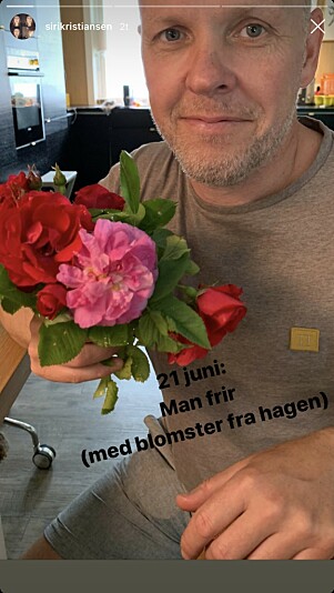 FRIDDE: Bjurstedt fridde med blomster fra egen hage. Foto: Skjermdump Instagram FRIDDE: Bjurstedt fridde med blomster fra egen hage. Foto: Skjermdump Instagram
