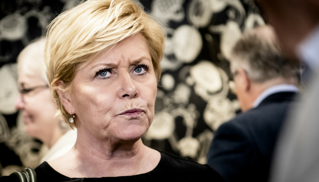 Slår tilbake mot Siv Jensen: - Fryktkultur Slår tilbake mot Siv Jensen: - Fryktkultur
