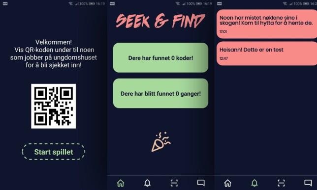 Seek & Find er Daniel Martinsen sitt system for en populær gjemselslek. Her ser du skjermdumper fra Android-appen. Seek & Find er Daniel Martinsen sitt system for en populær gjemselslek. Her ser du skjermdumper fra Android-appen.