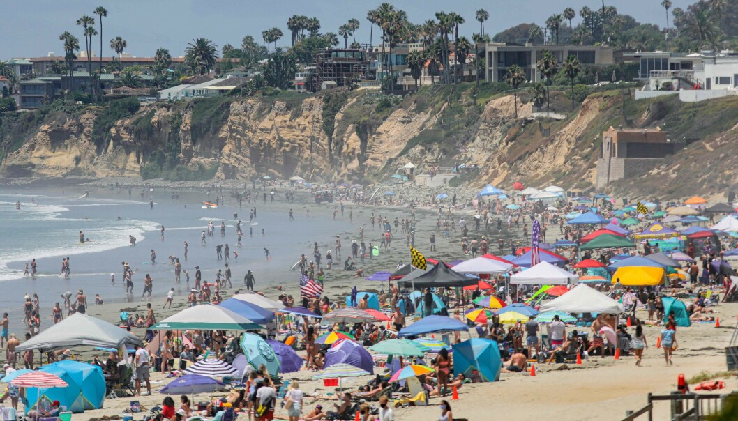 ÅPEN: Stranda i San Diego holdt åpen under nasjonaldagen lørdag. Flere andre byer holdt imidlertid strendene stengt, for å unngå at folk samlet seg her. BFoto: AFPAFP) ÅPEN: Stranda i San Diego holdt åpen under nasjonaldagen lørdag. Flere andre byer holdt imidlertid strendene stengt, for å unngå at folk samlet seg her. BFoto: AFPAFP)