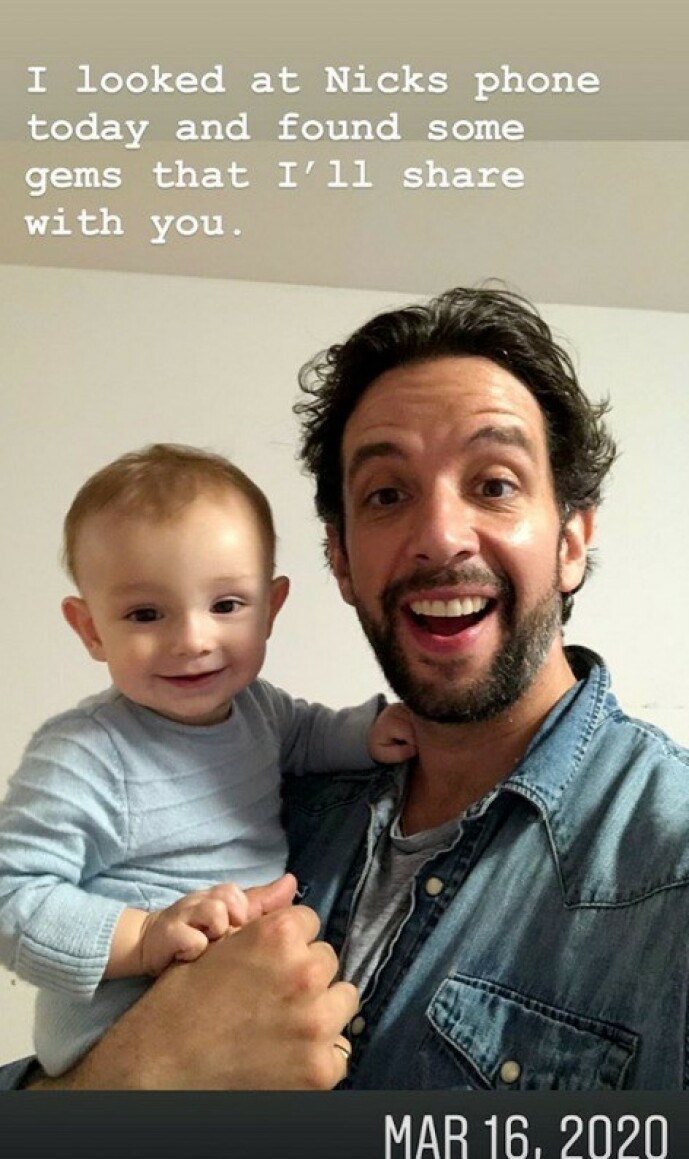 FAR OG SØNN: Nick Cordero med sønnen Elvis Eduardo like før han ble innlagt etter å ha fått påvist covid-19. Foto: Amanda Kloots / Instagram FAR OG SØNN: Nick Cordero med sønnen Elvis Eduardo like før han ble innlagt etter å ha fått påvist covid-19. Foto: Amanda Kloots / Instagram