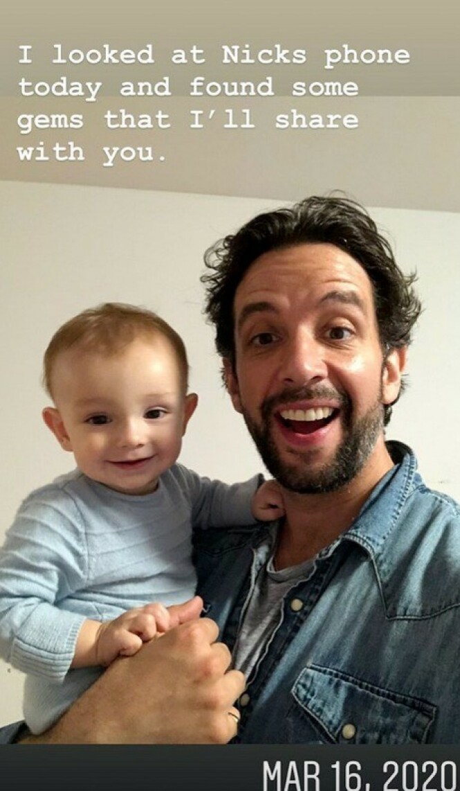 FAR OG SØNN: Nick Cordero med sønnen Elvis Eduardo like før han ble innlagt etter å ha fått påvist covid-19. Foto: Amanda Kloots / Instagram FAR OG SØNN: Nick Cordero med sønnen Elvis Eduardo like før han ble innlagt etter å ha fått påvist covid-19. Foto: Amanda Kloots / Instagram