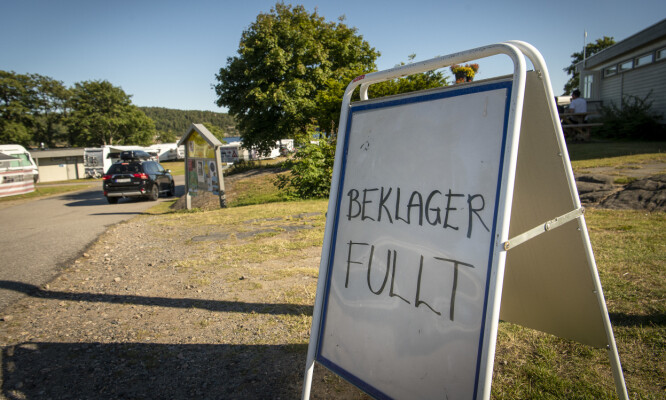 FULLT: Denne beskjeden venter deg vanligvis om du ankommer campingplassen etter klokka 11. Foto: Lars Eivind Bones / Dagbladet. FULLT: Denne beskjeden venter deg vanligvis om du ankommer campingplassen etter klokka 11. Foto: Lars Eivind Bones / Dagbladet.