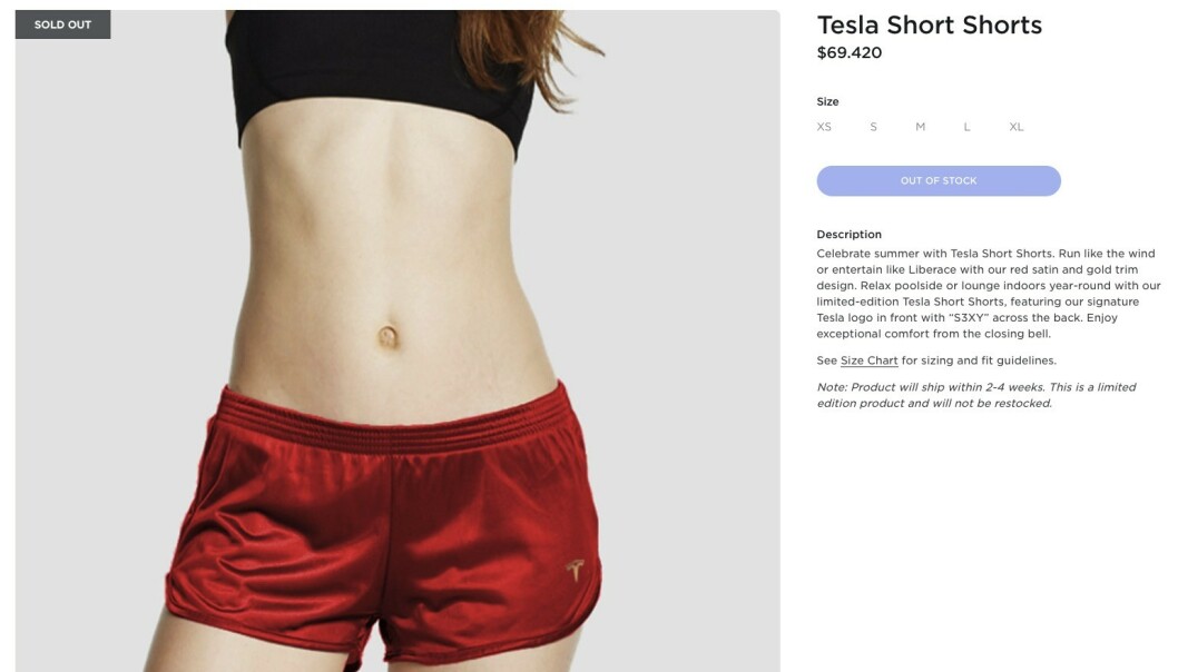 TOMT PÅ LAGER: Uavhengig av størrelse, det er tomt. Skjermdump: Tesla TOMT PÅ LAGER: Uavhengig av størrelse, det er tomt. Skjermdump: Tesla