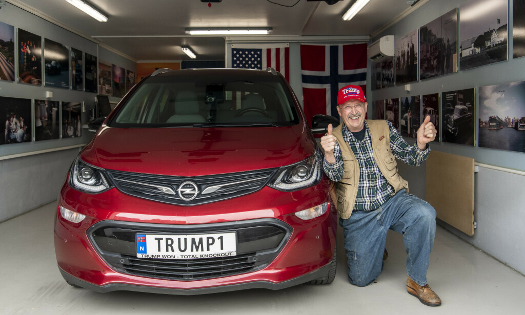 VANT: Henry Østhassel var så sikker på Trump-seier at han satset 100 000 kroner på det. For gevinsten kjøpte han en Opel elbil, produsert i Detriot. Foto: Lars Eivind Bones / Dagbladet. VANT: Henry Østhassel var så sikker på Trump-seier at han satset 100 000 kroner på det. For gevinsten kjøpte han en Opel elbil, produsert i Detriot. Foto: Lars Eivind Bones / Dagbladet.