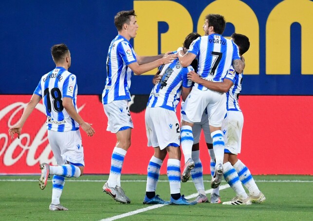 EKSTASE: Real Sociedad-spillerne jubler etter den andre scoringen til Diego Llorente. Foto: NTB scanpix EKSTASE: Real Sociedad-spillerne jubler etter den andre scoringen til Diego Llorente. Foto: NTB scanpix