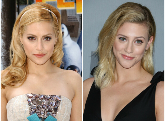 Skuespillerinnen Brittany Murphy (t. v.) døde altfor ung. I en alder av 32 år, falt hun bevisstløs om på badegulvet og våknet aldri. Fansen ser mye av den avdøde stjernen i Netflix' Lili Reinhart. FOTO: Scanpix Skuespillerinnen Brittany Murphy (t. v.) døde altfor ung. I en alder av 32 år, falt hun bevisstløs om på badegulvet og våknet aldri. Fansen ser mye av den avdøde stjernen i Netflix' Lili Reinhart. FOTO: Scanpix