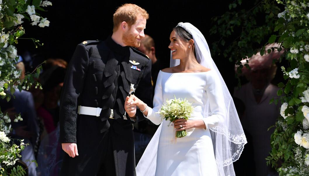GIFT: Hertuginne Meghan og prins Harry giftet seg i mai 2018. Meghan var ikledd en hvit, stilren kjole designet av Clare Waight Keller. Foto: NTB Scanpix GIFT: Hertuginne Meghan og prins Harry giftet seg i mai 2018. Meghan var ikledd en hvit, stilren kjole designet av Clare Waight Keller. Foto: NTB Scanpix