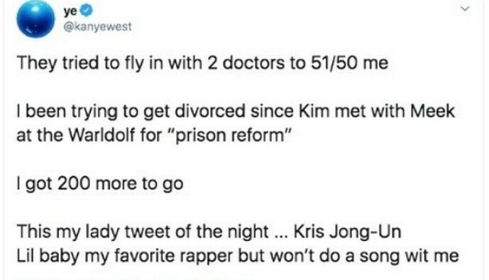 FORVIRRER: Kanye Wests nyeste Twitter-tirade vekker oppsikt. Foto: Skjermdump FORVIRRER: Kanye Wests nyeste Twitter-tirade vekker oppsikt. Foto: Skjermdump