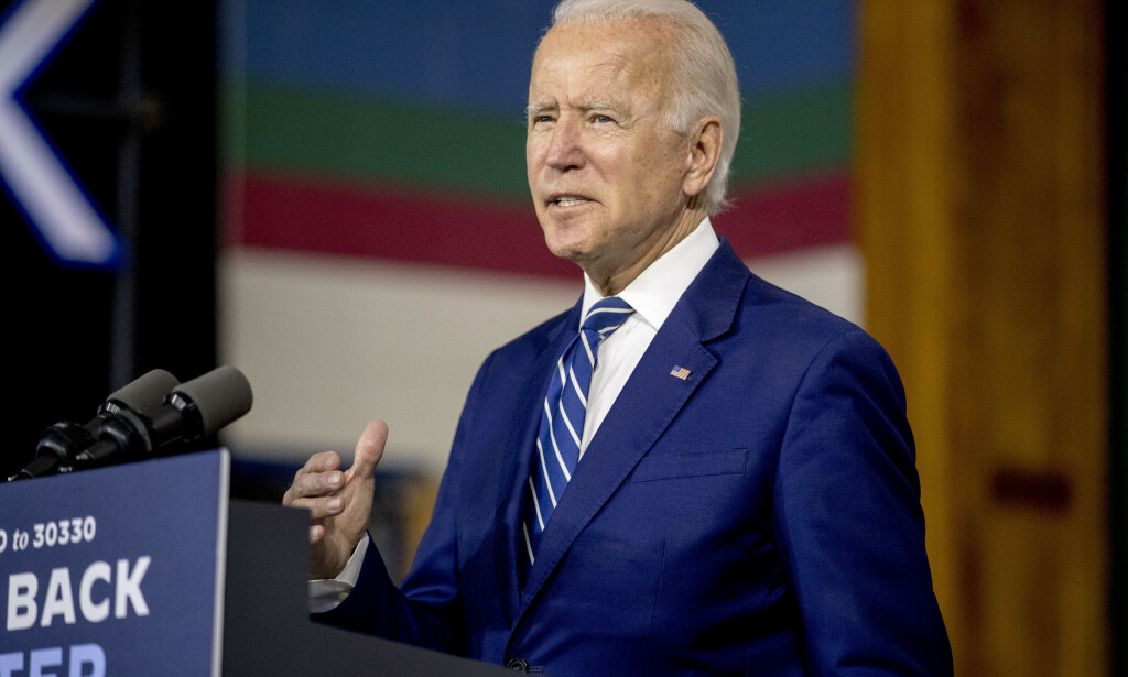 Demokratenes presidentkandidat Joe Biden på et valgkamparrangement i New Castle i Delaware tirsdag. Den tidligere visepresidentens valgkamp har en sjeldent lav profil. Foto: Andrew Harnik / AP / NTB scanpix Demokratenes presidentkandidat Joe Biden på et valgkamparrangement i New Castle i Delaware tirsdag. Den tidligere visepresidentens valgkamp har en sjeldent lav profil. Foto: Andrew Harnik / AP / NTB scanpix