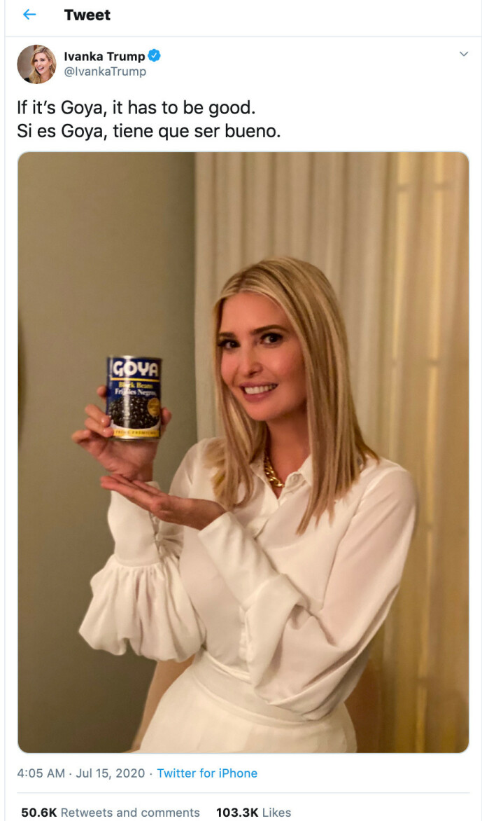 <strong>SKIVEBOM:</strong> Denne bønne-promoteringen falt ikke i god jord. Den hvite blusen kan ha bidratt til det. Foto: Skjermdump <strong>SKIVEBOM:</strong> Denne bønne-promoteringen falt ikke i god jord. Den hvite blusen kan ha bidratt til det. Foto: Skjermdump
