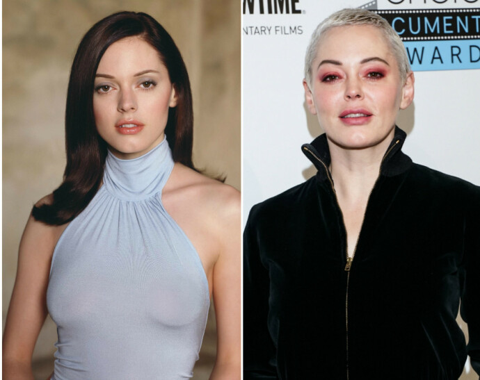 Rose McGowan i 2002 til venstre, i 2019 til høyre. FOTO: Warner Bros./Scanpix Rose McGowan i 2002 til venstre, i 2019 til høyre. FOTO: Warner Bros./Scanpix