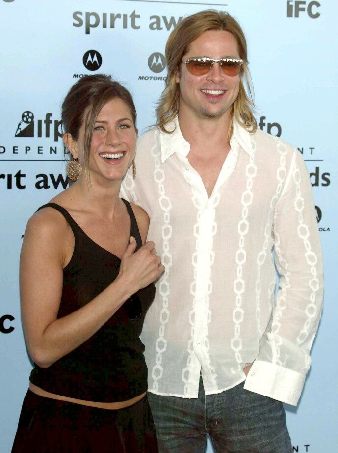 OVERRASKET: Jennifers svar på om Brad var hennes livs kjærlighet fikk mange til å sperre opp øynene. Året etter forsikret hun om at paret var ment for hverandre. Her sammen på The IFP Independent Spirit Awards i 2003. Foto: NTB Scanpix OVERRASKET: Jennifers svar på om Brad var hennes livs kjærlighet fikk mange til å sperre opp øynene. Året etter forsikret hun om at paret var ment for hverandre. Her sammen på The IFP Independent Spirit Awards i 2003. Foto: NTB Scanpix